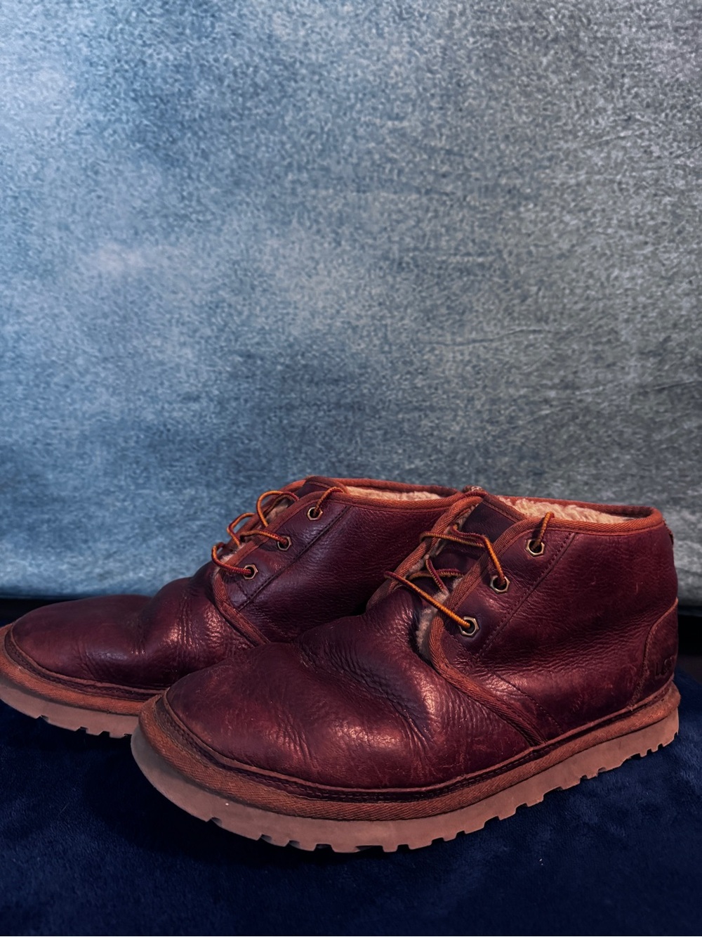 Men's Burgundy Leather Ugg boots for men